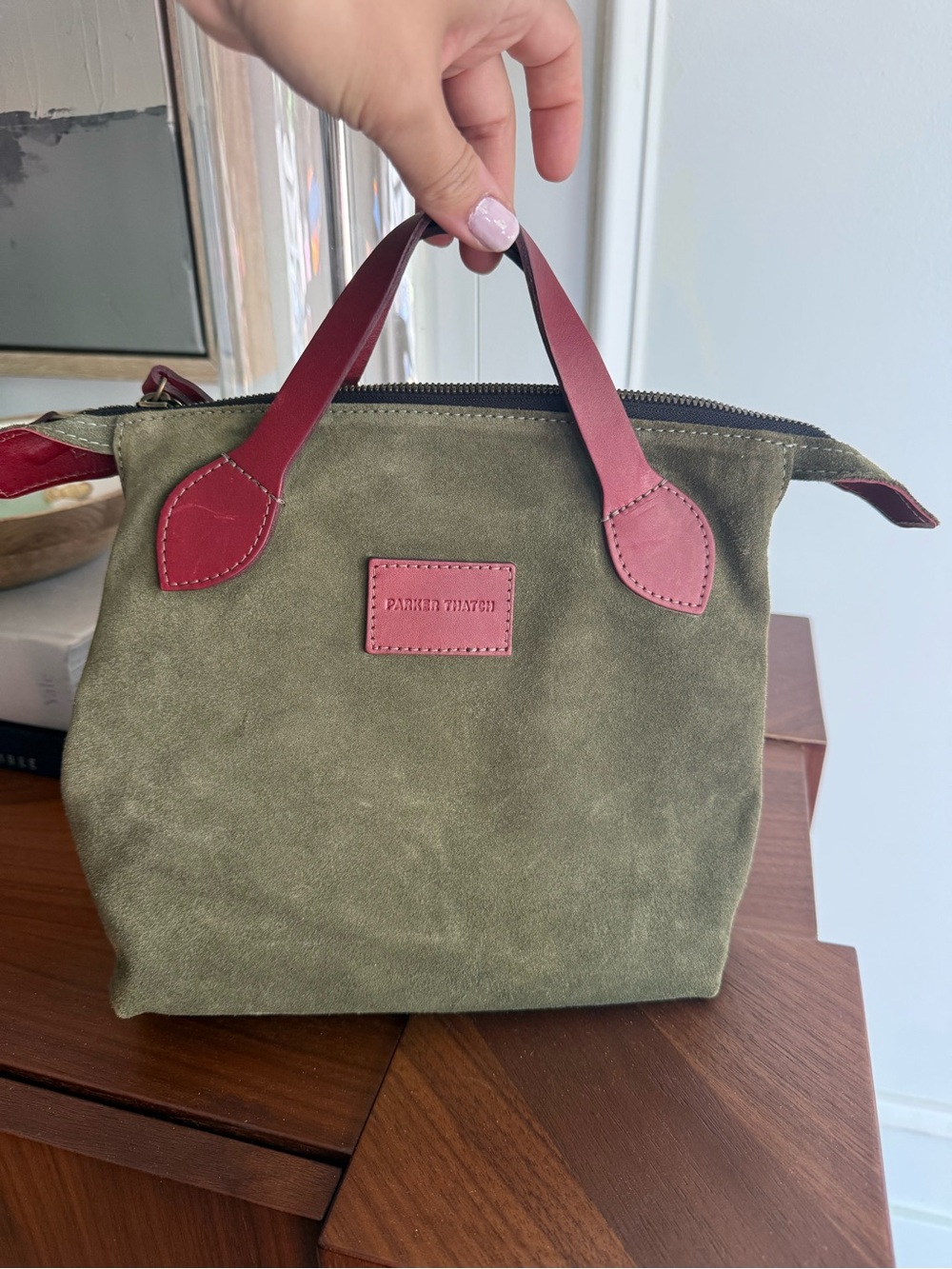 Parker Thatch small suede Charlie bag